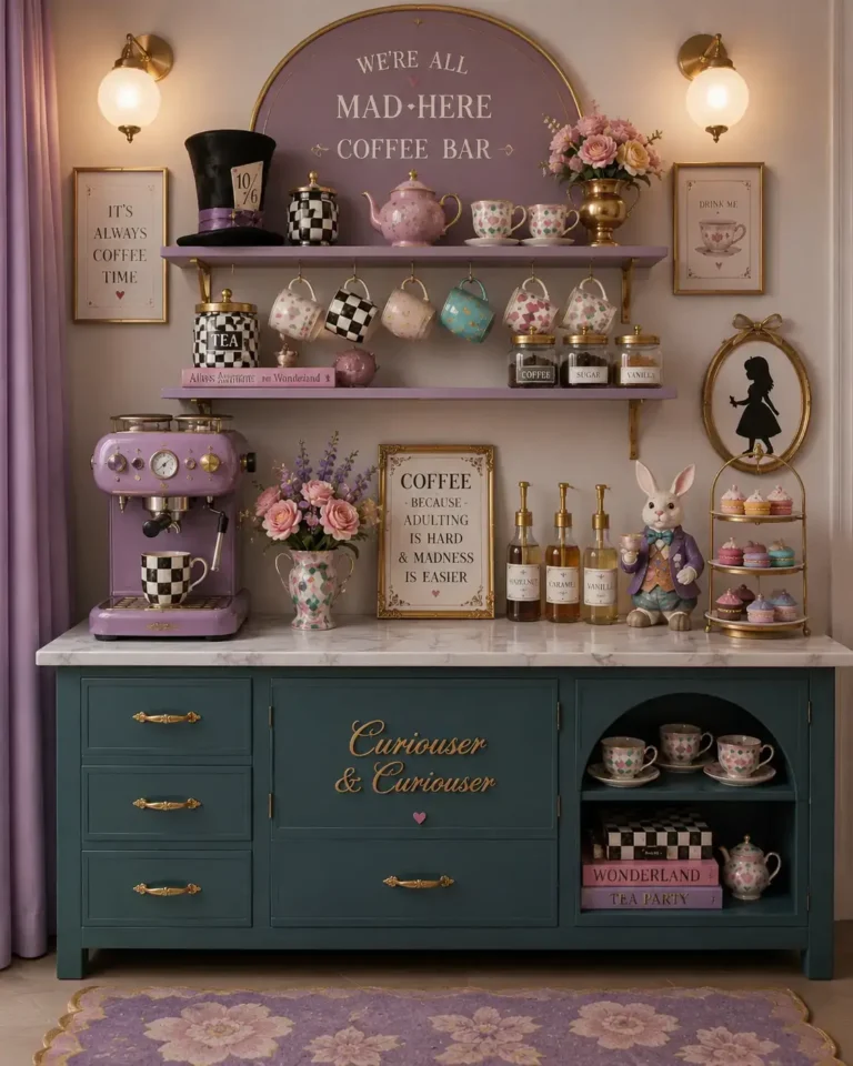 Alice in Wonderland Tea Party Glam Coffee Bar Decor Style Recipe