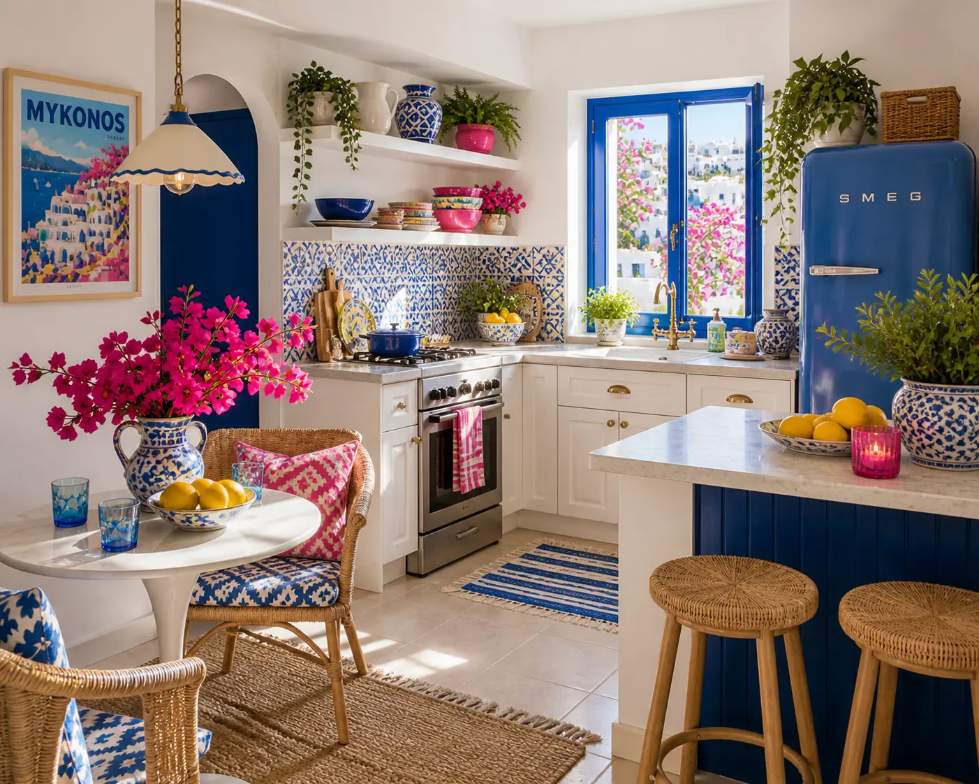 Greek Coastal Color Pop Kitchen Shop the Look