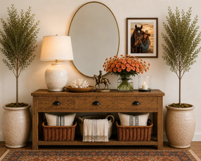 Cowgirl Coastal Entryway Console Styling