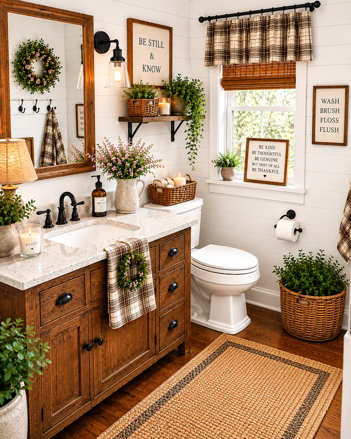 Farmhouse Feminine Bathroom Decor Shop the Look