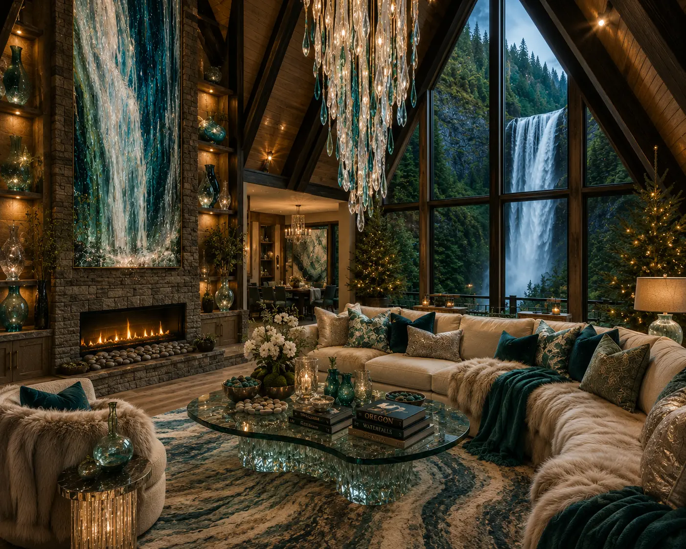Oregon Waterfall Decor Living Room