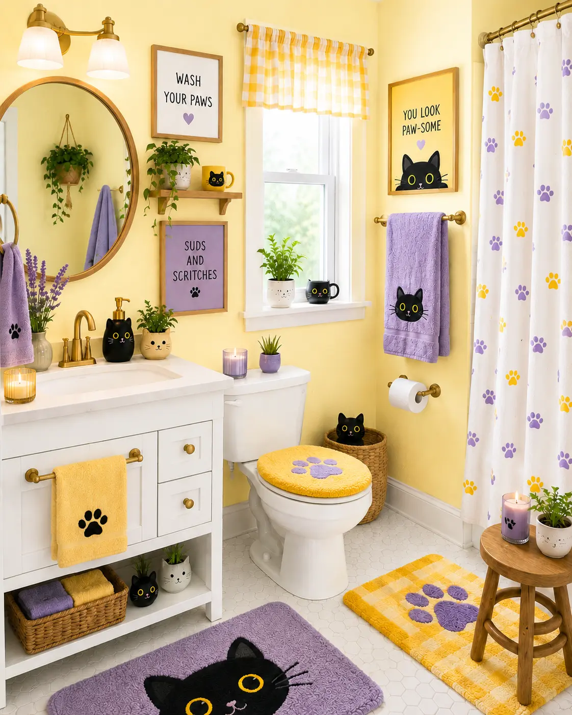 Cat Cafe Bathroom Decor Shop the Look